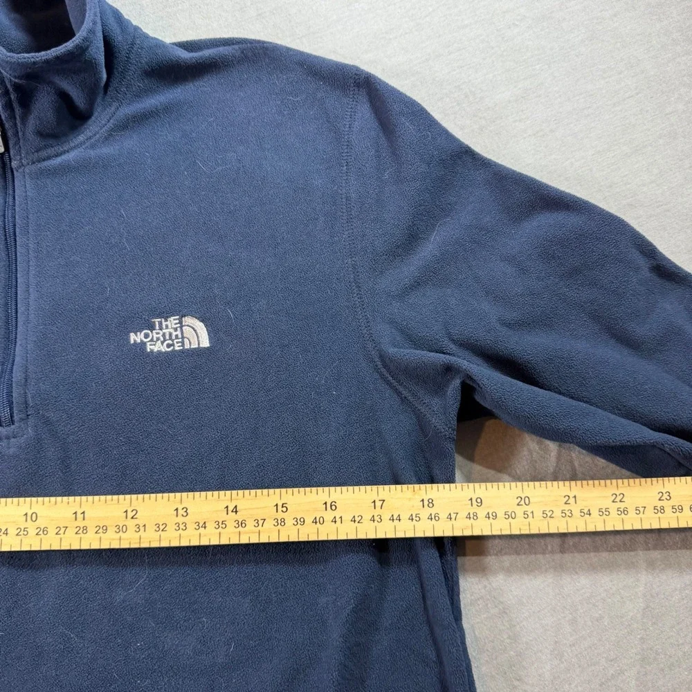 The North Face TKA 100 Fleece Pullover Mens Small Navy Blue Good 1/4 Zip Jacket